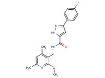 3-(4-fluorophenyl)-N-[(2-methoxy-4,6-dimethyl-3-pyridinyl)methyl]-1H-pyrazole-5-carboxamide