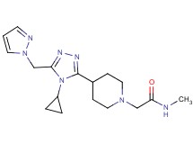 2-{4-[4-cyclopropyl-5-(1H-pyrazol-1-ylmethyl)-4H-1,2,4-triazol-3-yl]piperidin-1-yl}-N-methylacetamide