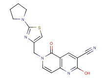 2-hydroxy-5-oxo-6-{[2-(1-pyrrolidinyl)-1,3-thiazol-4-yl]methyl}-5,6-dihydro-1,6-naphthyridine-3-carbonitrile