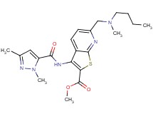methyl 6-{[butyl(methyl)amino]methyl}-3-{[(1,3-dimethyl-1H-pyrazol-5-yl)carbonyl]amino}thieno[2,3-b]pyridine-2-carboxylate