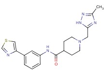 1-[(3-methyl-1H-1,2,4-triazol-5-yl)methyl]-N-[3-(1,3-thiazol-4-yl)phenyl]piperidine-4-carboxamide