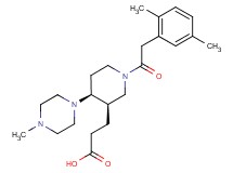 3-[(3R*,4S*)-1-[(2,5-dimethylphenyl)acetyl]-4-(4-methylpiperazin-1-yl)piperidin-3-yl]propanoic acid