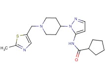 N-(1-{1-[(2-methyl-1,3-thiazol-5-yl)methyl]-4-piperidinyl}-1H-pyrazol-5-yl)cyclopentanecarboxamide
