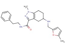 1-methyl-5-{[(5-methyl-2-furyl)methyl]amino}-N-(2-phenylethyl)-4,5,6,7-tetrahydro-1H-indazole-3-carboxamide