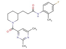 3-{1-[(2,6-dimethyl-4-pyrimidinyl)carbonyl]-3-piperidinyl}-N-(4-fluoro-2-methylphenyl)propanamide