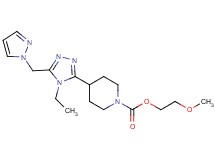 2-methoxyethyl 4-[4-ethyl-5-(1H-pyrazol-1-ylmethyl)-4H-1,2,4-triazol-3-yl]piperidine-1-carboxylate