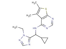 N-[cyclopropyl(1-ethyl-1H-1,2,4-triazol-5-yl)methyl]-5,6-dimethylthieno[2,3-d]pyrimidin-4-amine