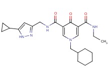 1-(cyclohexylmethyl)-N-[(5-cyclopropyl-1H-pyrazol-3-yl)methyl]-N'-ethyl-4-oxo-1,4-dihydro-3,5-pyridinedicarboxamide