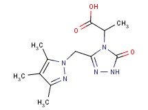 2-{5-oxo-3-[(3,4,5-trimethyl-1H-pyrazol-1-yl)methyl]-1,5-dihydro-4H-1,2,4-triazol-4-yl}propanoic acid