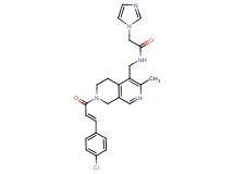 N-({7-[(2E)-3-(4-chlorophenyl)-2-propenoyl]-3-methyl-5,6,7,8-tetrahydro-2,7-naphthyridin-4-yl}methyl)-2-(1H-imidazol-1-yl)acetamide