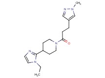 4-(1-ethyl-1H-imidazol-2-yl)-1-[3-(1-methyl-1H-pyrazol-4-yl)propanoyl]piperidine