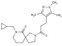 7-(cyclopropylmethyl)-2-[3-(1,3,5-trimethyl-1H-pyrazol-4-yl)propanoyl]-2,7-diazaspiro[4.5]decan-6-one