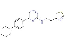 5-(4-cyclohexylphenyl)-N-[2-(1,3-thiazol-4-yl)ethyl]-1,2,4-triazin-3-amine
