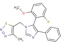 5-{[5-(2-fluoro-6-methoxyphenyl)-4-phenyl-1H-imidazol-1-yl]methyl}-4-methyl-1,2,3-thiadiazole