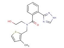 N-(2-hydroxyethyl)-N-[(3-methyl-2-thienyl)methyl]-2-(1H-1,2,4-triazol-3-yl)benzamide