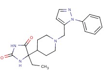 5-ethyl-5-{1-[(1-phenyl-1H-pyrazol-5-yl)methyl]piperidin-4-yl}imidazolidine-2,4-dione