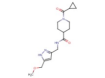 1-(cyclopropylcarbonyl)-N-{[5-(methoxymethyl)-1H-pyrazol-3-yl]methyl}-4-piperidinecarboxamide