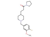 1-(4-fluoro-3-methoxybenzyl)-4-[3-oxo-3-(1-pyrrolidinyl)propyl]piperidine