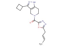 5-({5-[(2E)-but-2-en-1-yl]-1,3,4-oxadiazol-2-yl}carbonyl)-3-cyclobutyl-4,5,6,7-tetrahydro-1H-pyrazolo[4,3-c]pyridine