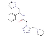 N-[1-phenyl-2-(1H-pyrazol-1-yl)ethyl]-2-[5-(1-pyrrolidinylmethyl)-1H-tetrazol-1-yl]acetamide