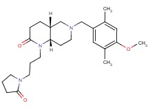 (4aR*,8aS*)-6-(4-methoxy-2,5-dimethylbenzyl)-1-[3-(2-oxo-1-pyrrolidinyl)propyl]octahydro-1,6-naphthyridin-2(1H)-one