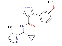 N-[cyclopropyl(1-methyl-1H-imidazol-2-yl)methyl]-3-(3-methoxyphenyl)-1H-pyrazole-4-carboxamide