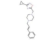 1-[(3-cyclopropyl-1,2,4-oxadiazol-5-yl)methyl]-4-[(2E)-3-phenyl-2-propen-1-yl]piperazine