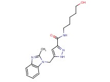 N-(5-hydroxypentyl)-5-[(2-methyl-1H-benzimidazol-1-yl)methyl]-1H-pyrazole-3-carboxamide