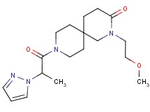 2-(2-methoxyethyl)-9-[2-(1H-pyrazol-1-yl)propanoyl]-2,9-diazaspiro[5.5]undecan-3-one