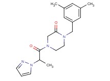 1-(3,5-dimethylbenzyl)-4-[2-(1H-pyrazol-1-yl)propanoyl]-2-piperazinone