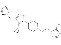 4-[4-cyclopropyl-5-(1H-pyrazol-1-ylmethyl)-4H-1,2,4-triazol-3-yl]-1-[2-(2-methyl-1H-imidazol-1-yl)ethyl]piperidine