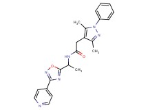 2-(3,5-dimethyl-1-phenyl-1H-pyrazol-4-yl)-N-{1-[3-(4-pyridinyl)-1,2,4-oxadiazol-5-yl]ethyl}acetamide