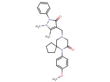 9-[(1,5-dimethyl-3-oxo-2-phenyl-2,3-dihydro-1H-pyrazol-4-yl)methyl]-6-(4-methoxyphenyl)-6,9-diazaspiro[4.5]decan-7-one