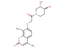 7-{2-[(3S*,4S*)-3,4-dihydroxypiperidin-1-yl]-2-oxoethoxy}-4,8-dimethyl-2H-chromen-2-one