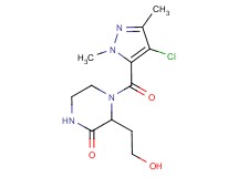 4-[(4-chloro-1,3-dimethyl-1H-pyrazol-5-yl)carbonyl]-3-(2-hydroxyethyl)piperazin-2-one