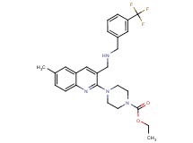 ethyl 4-[6-methyl-3-({[3-(trifluoromethyl)benzyl]amino}methyl)-2-quinolinyl]-1-piperazinecarboxylate