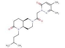 (4aS*,8aR*)-6-[(3,4-dimethyl-6-oxopyridazin-1(6H)-yl)acetyl]-1-(3-methylbutyl)octahydro-1,6-naphthyridin-2(1H)-one