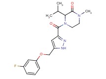 4-({5-[(3-fluorophenoxy)methyl]-1H-pyrazol-3-yl}carbonyl)-3-isopropyl-1-methylpiperazin-2-one