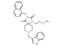 8-(1H-indol-3-ylmethyl)-1-(2-methoxyethyl)-3-(1-naphthylmethyl)-1,3,8-triazaspiro[4.5]decane-2,4-dione