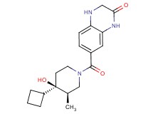 7-{[(3R*,4R*)-4-cyclobutyl-4-hydroxy-3-methylpiperidin-1-yl]carbonyl}-3,4-dihydroquinoxalin-2(1H)-one