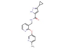 3-cyclopropyl-N-({2-[(6-methylpyridin-3-yl)oxy]pyridin-3-yl}methyl)-1H-pyrazole-5-carboxamide