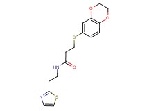 3-(2,3-dihydro-1,4-benzodioxin-6-ylthio)-N-[2-(1,3-thiazol-2-yl)ethyl]propanamide