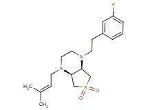 (4aS*,7aR*)-1-[2-(3-fluorophenyl)ethyl]-4-(3-methylbut-2-en-1-yl)octahydrothieno[3,4-b]pyrazine 6,6-dioxide
