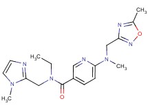 N-ethyl-N-[(1-methyl-1H-imidazol-2-yl)methyl]-6-{methyl[(5-methyl-1,2,4-oxadiazol-3-yl)methyl]amino}nicotinamide
