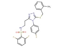 2,6-difluoro-N-(2-{4-(4-fluorophenyl)-5-[(2-methylbenzyl)thio]-4H-1,2,4-triazol-3-yl}ethyl)benzenesulfonamide