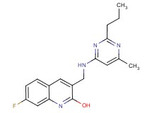 7-fluoro-3-{[(6-methyl-2-propyl-4-pyrimidinyl)amino]methyl}-2-quinolinol