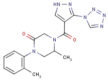 5-methyl-1-(2-methylphenyl)-4-{[3-(1H-tetrazol-1-yl)-1H-pyrazol-4-yl]carbonyl}-2-piperazinone
