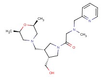 {(3R*,4R*)-4-{[(2R*,6S*)-2,6-dimethylmorpholin-4-yl]methyl}-1-[N-methyl-N-(pyridin-2-ylmethyl)glycyl]pyrrolidin-3-yl}methanol