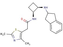 N-[(1S*,2R*)-2-(2,3-dihydro-1H-inden-2-ylamino)cyclobutyl]-2-(2,4-dimethyl-1,3-thiazol-5-yl)acetamide