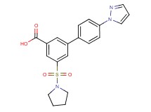 4'-(1H-pyrazol-1-yl)-5-(pyrrolidin-1-ylsulfonyl)biphenyl-3-carboxylic acid